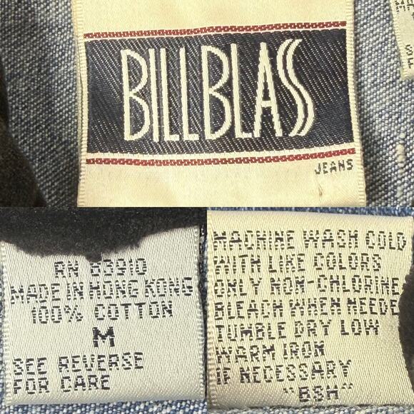 Vintage 90s Bill Blass Jeans Velvet Collar Denim Vest Womens size Medium - Picture 10 of 12